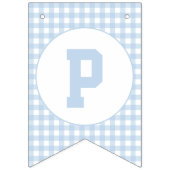 かわいい第1誕生日ブループレイドパターン バンティングフラッグ (第3の旗)