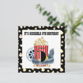 かわいい第5誕生日映画館パーティの招待状 招待状 (スタンド正面)