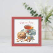 かわいい紅茶とクッキーのパーティー 招待状 (スタンド正面)