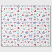 かわいい紅茶パーティーのパターン ラッピングペーパー (フラット)