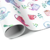 かわいい紅茶パーティー柄 ラッピングペーパー (ロールコーナー)