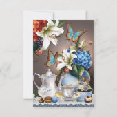 かわいい紅茶パーティー誕生日パーティーの招待状 招待状 (裏面)