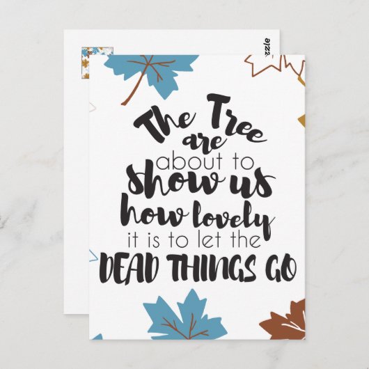 かわいい紅葉アート引用文デザイン ポストカード (正面/裏面)