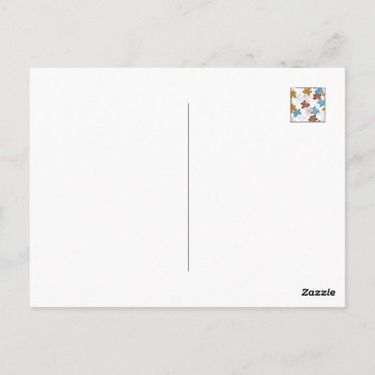 かわいい紅葉アート引用文デザイン ポストカード (裏面)