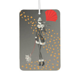 かわいい紅葉ドッグウォーカー カーエアーフレッシュナー