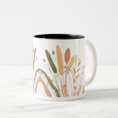 かわいい紅葉パターン ツートーンマグカップ (正面右)