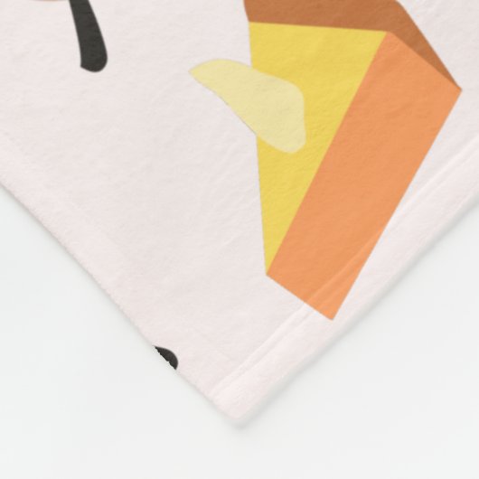 かわいい紅葉、カボチャのパイのオレンジ色のパターン フリースブランケット (角)