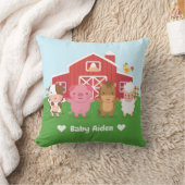 かわいい納屋の農場動物の子供部屋の装飾 クッション (ブランケット)