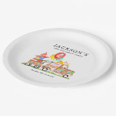 かわいい納屋パーティー動物トラックキッズファーム誕生日 ペーパープレート (アングル)