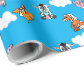 かわいい納屋ヤードアニマルギフトラップ ラッピングペーパー (ロールコーナー)