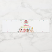 かわいい納屋周囲の庭ファームアニマルズ誕生日 ペットボトルラベル (シングルラベル)