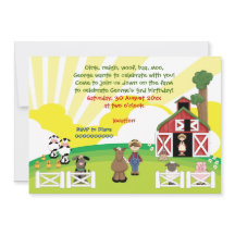 かわいい納屋周囲の庭ファーム動物子供の誕生日