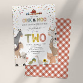 かわいい納屋周囲の庭ファーム2nd誕生日招待状 招待状
