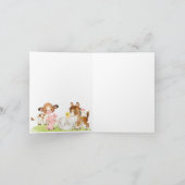 かわいい納屋周囲の庭フレンズ赤ちゃんシャワーありがとう サンキューカード (内部)