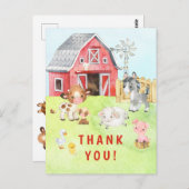 かわいい納屋周囲の庭フレンズ赤ちゃんシャワーありがとう ポストカード (正面/裏面)