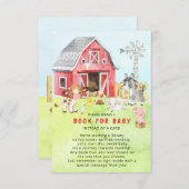 かわいい納屋周囲の庭フレンズ赤ちゃんシャワー エンクロージャーカード (正面/裏面)