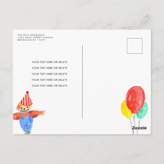 かわいい納屋周囲の庭動物トラックキッズファーム誕生日 ポストカード (裏面)