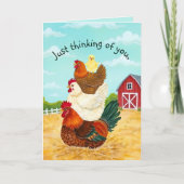 かわいい納屋周囲の庭考えチキンズスタック カード (正面)