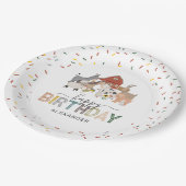 かわいい納屋周囲の庭誕生会 ペーパープレート (アングル)