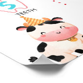 かわいい納屋周囲の庭農場動物誕生日マイルストーンのサイン ポスター (角)