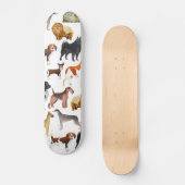 かわいい純種の飼い犬の壁紙のデザイン スケートボード (正面)