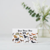 かわいい純種の飼い犬の壁紙のデザイン 名刺 (スタンド正面)