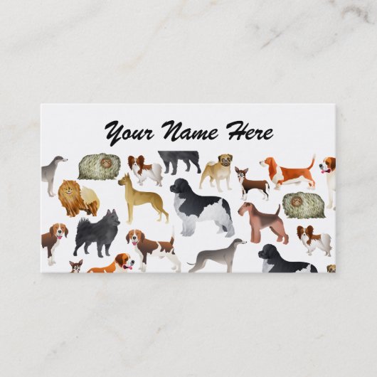 かわいい純種の飼い犬の壁紙のデザイン 名刺 (正面)