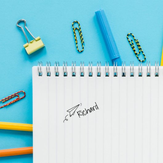 かわいい紙カスタム飛行機の子供の名パーソナライズされた前 セルフインキングスタンプ