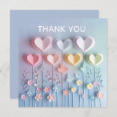 かわいい紙ハートと花ありがとう (正面/裏面)