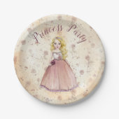 かわいい紙プレートのプリンセスパーティー ペーパープレート (正面)