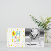 かわいい紙吹雪ああ何おもしろいドットホリデーフォトカード シーズンカード (スタンド正面)