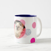 かわいい紙吹雪スポット写真モダン子供ペット写真 ツートーンマグカップ (正面右)