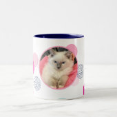 かわいい紙吹雪スポット写真モダン子供ペット写真 ツートーンマグカップ (中央)