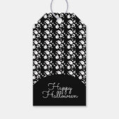 かわいい紙吹雪ハロウィーンスカルトリックまたはトリートキャンディ ギフトタグ (正面)