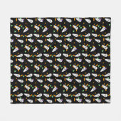 かわいい紙吹雪幽霊ハロウィーン フリースブランケット (正面(横))