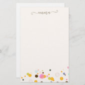 かわいい紙吹雪署名スクリプト投稿ノート 便箋 (正面/裏面)