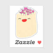 かわいい紙袋の自然の花のビニールステッカー シール (シート)