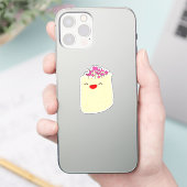 かわいい紙袋の自然の花のビニールステッカー シール (スマートフォン)