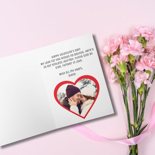 かわいい紙飛行機ハート あなたは私の永遠の写真 カード