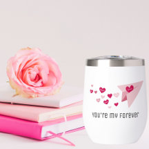 かわいい紙飛行機、永遠のハート、バレンタインデー