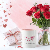 かわいい紙飛行機、永遠のハート、バレンタインデー マグカップ