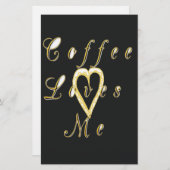 かわいい素敵で素敵なコーヒーは私を愛している。 便箋 (正面/裏面)