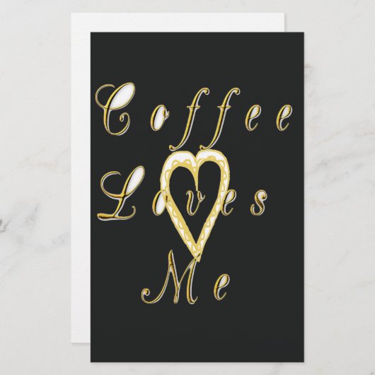 かわいい素敵で素敵なコーヒーは私を愛している。 便箋 (正面/裏面)