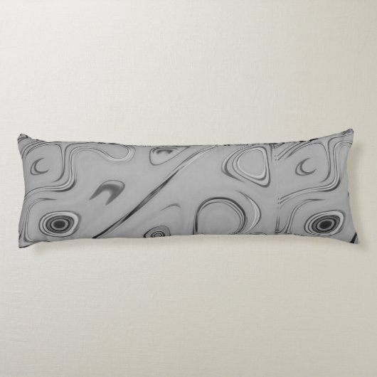 かわいい素敵なアッシュグレーパターンアートデザイン ボディピロー (裏面)