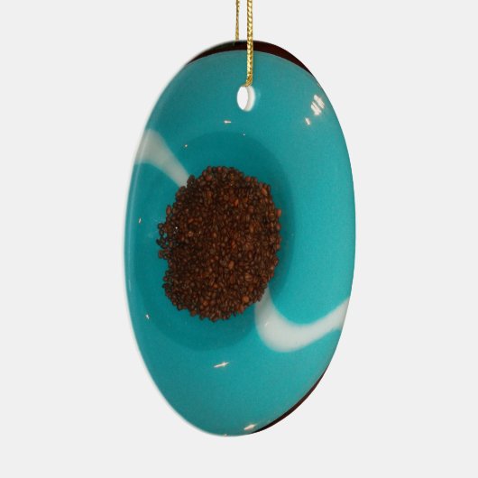 かわいい素敵なシアンコーヒーブラウン セラミックオーナメント (右)