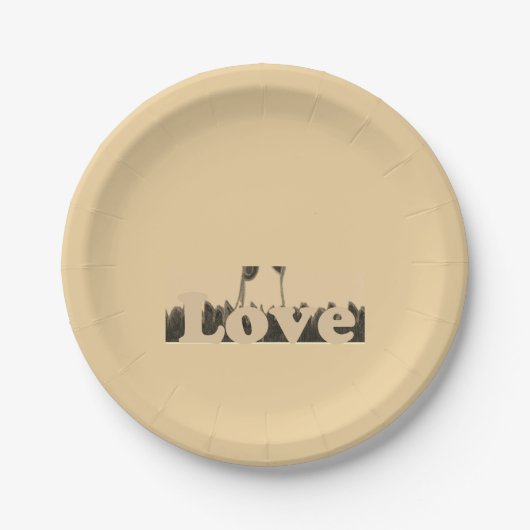 かわいい素敵&素敵なパーティー慈悲ハート ペーパープレート (正面)