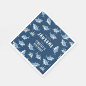 かわいい素晴らしホワイトシャーク海誕生会 スタンダードランチョンナプキン (角)