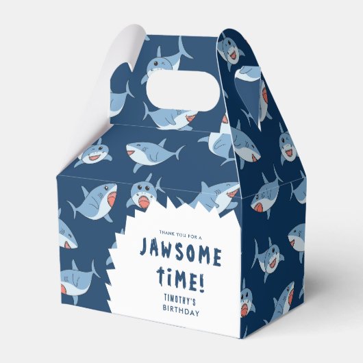 かわいい素晴らしホワイトシャーク海誕生会 フェイバーボックス (正面サイド)