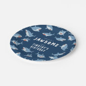 かわいい素晴らしホワイトシャーク海誕生会 ペーパープレート (アングル)