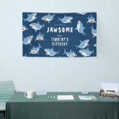 かわいい素晴らしホワイトシャーク海誕生会 横断幕 (トレードショー)